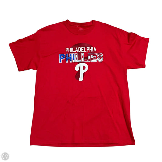 Top Short Sleeve By Phillies In Red, Size: Xl