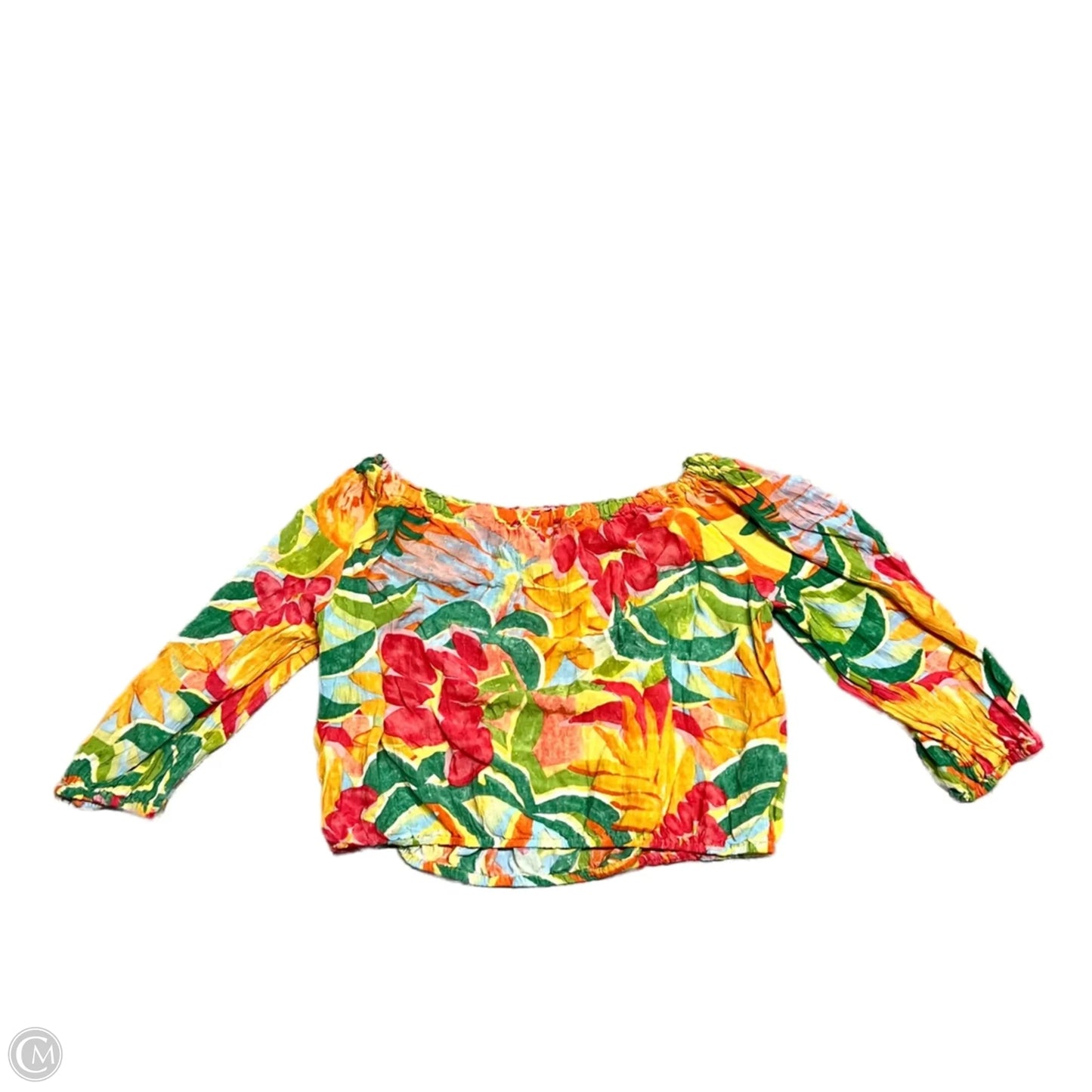Top Long Sleeve By Rachel Roy In Green & Orange, Size: M