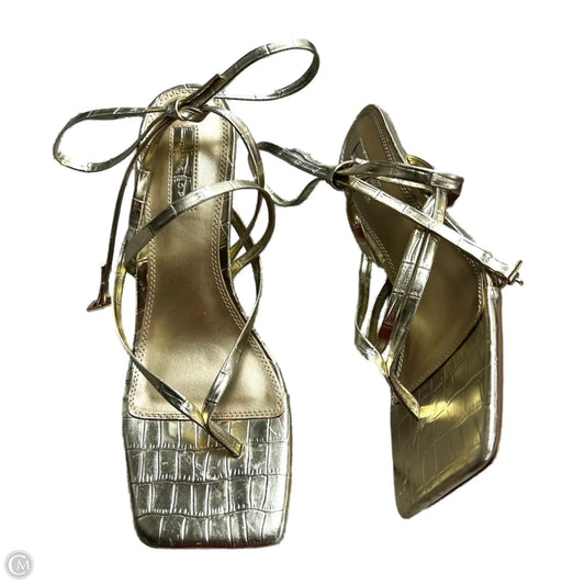 Sandals Heels Kitten By Topshop In Gold, Size: 9