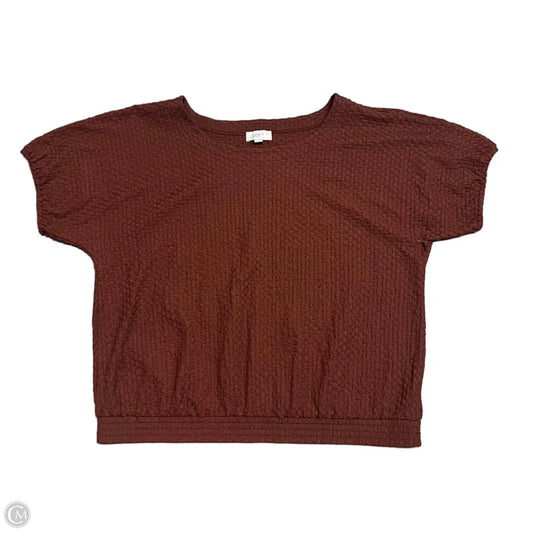 Top Short Sleeve By Loft In Brown, Size: Xl