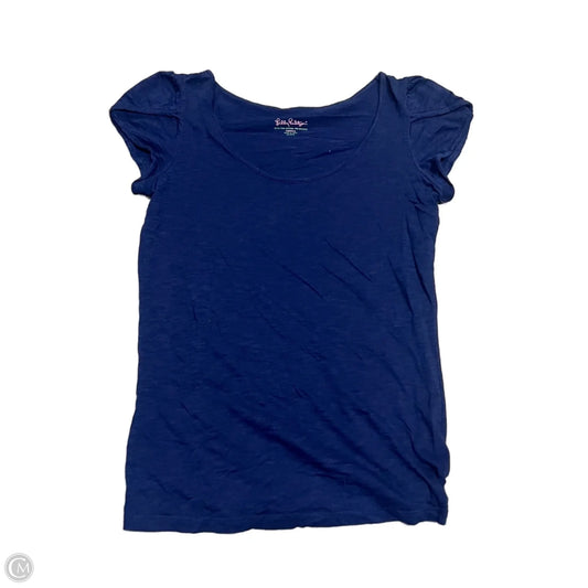 Top Short Sleeve Designer By Lilly Pulitzer In Navy, Size: Xs