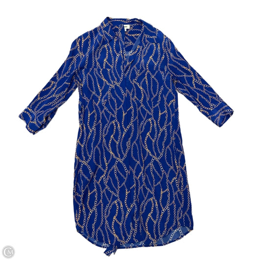 Dress Casual Midi By L Agence In Blue & Gold, Size: S