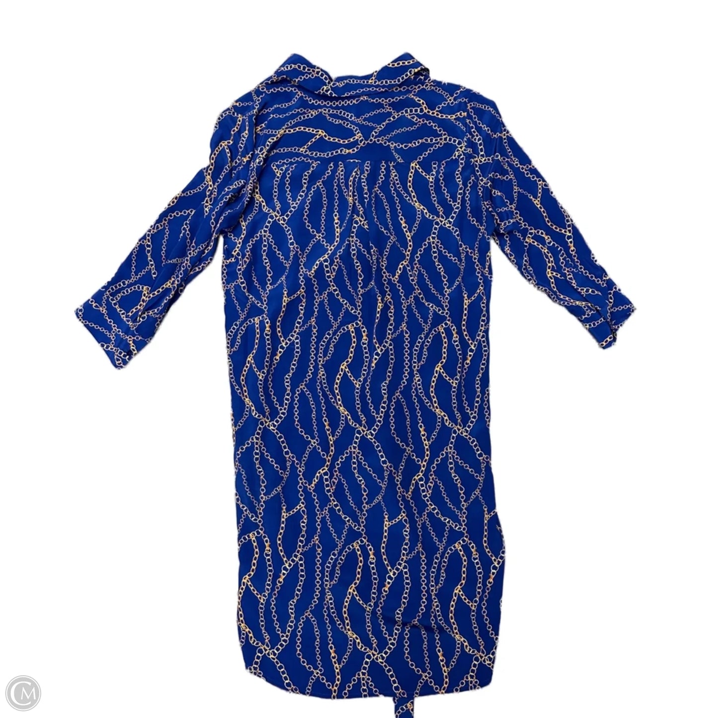 Dress Casual Midi By L Agence In Blue & Gold, Size: S