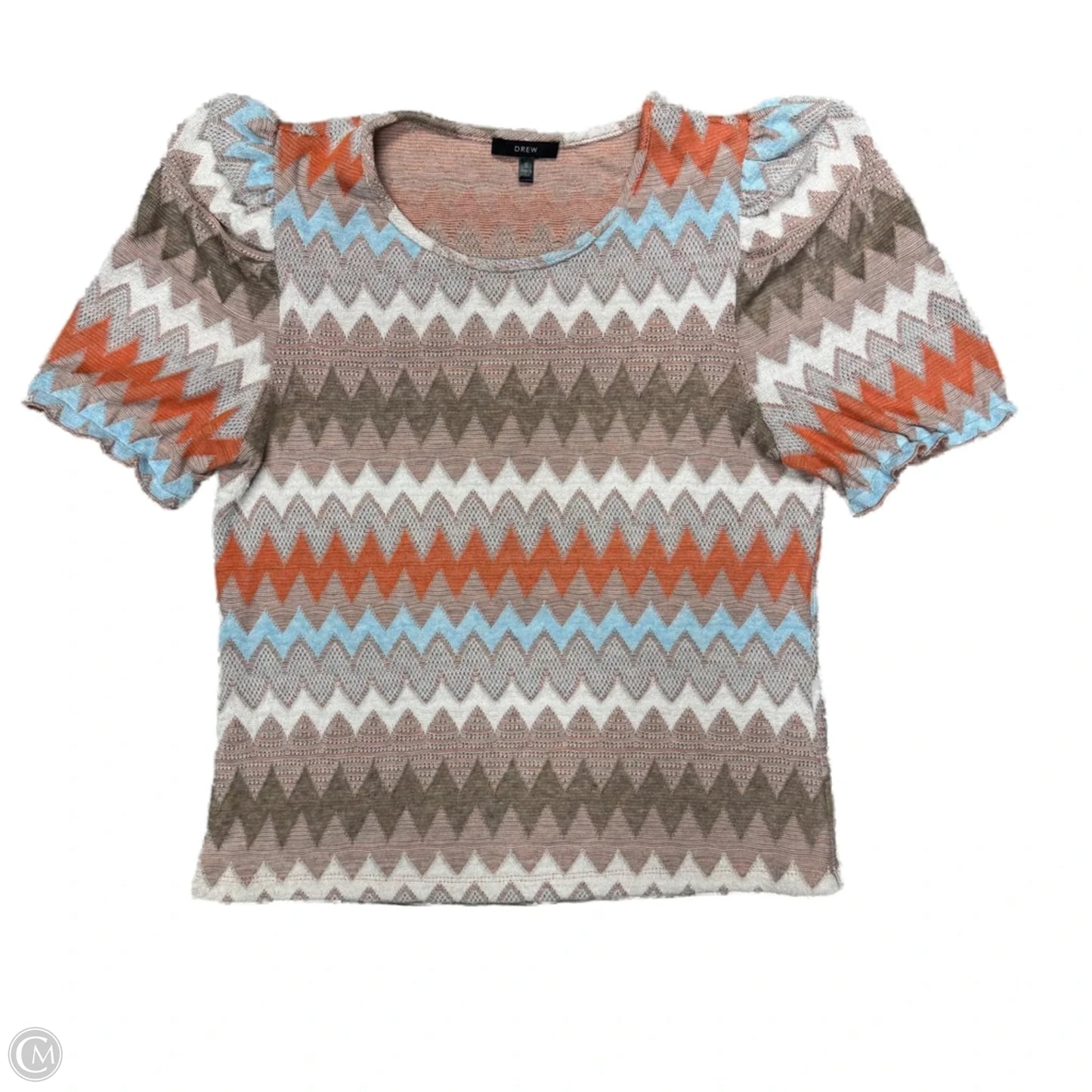 Top Short Sleeve By Drew In Brown & Orange, Size: S