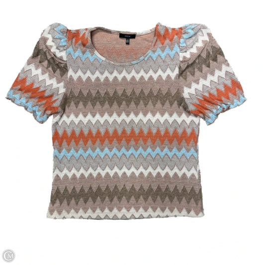 Top Short Sleeve By Drew In Brown & Orange, Size: S