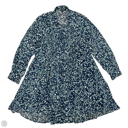 Dress Casual Midi By Banana Republic In Blue & Green, Size: Xl