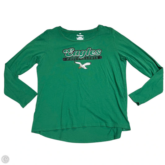 Top Long Sleeve By Fanatics In Green, Size: Xl