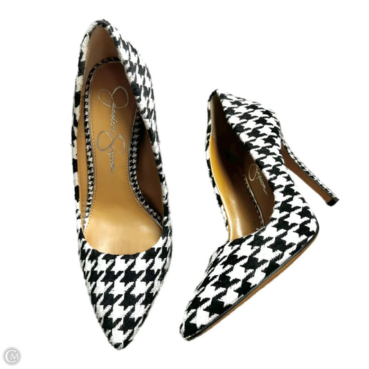 Shoes Heels Stiletto By Jessica Simpson In Black & White, Size: 7.5