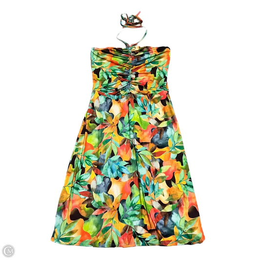 Dress Casual Midi By Veronica M In Green & Orange, Size: M