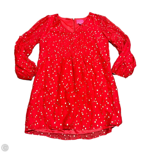 Dress Designer By Lilly Pulitzer In Gold & Red, Size: L