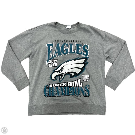 Top Long Sleeve By Nfl In Green & Grey, Size: L