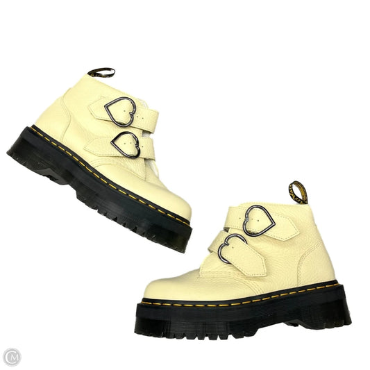 Boots Ankle Heels By Dr Martens In Cream, Size: 8