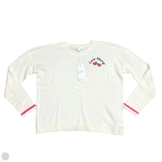 Sweater Designer By Lilly Pulitzer In Cream & Pink, Size: M