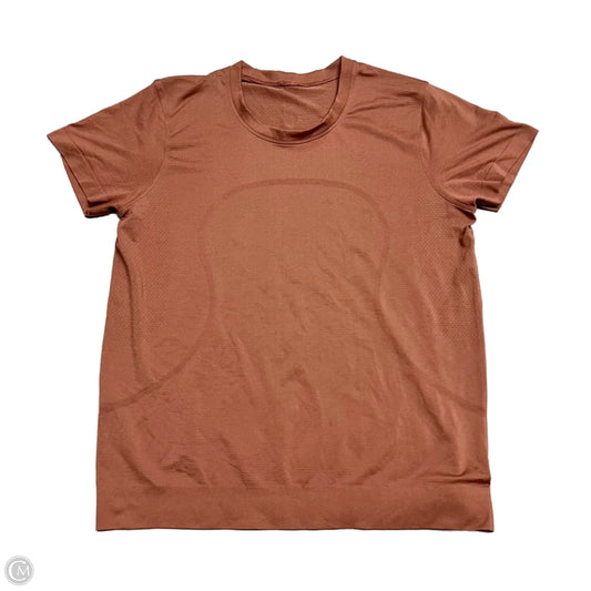 Athletic Top Short Sleeve By Lululemon In Brown, Size: M