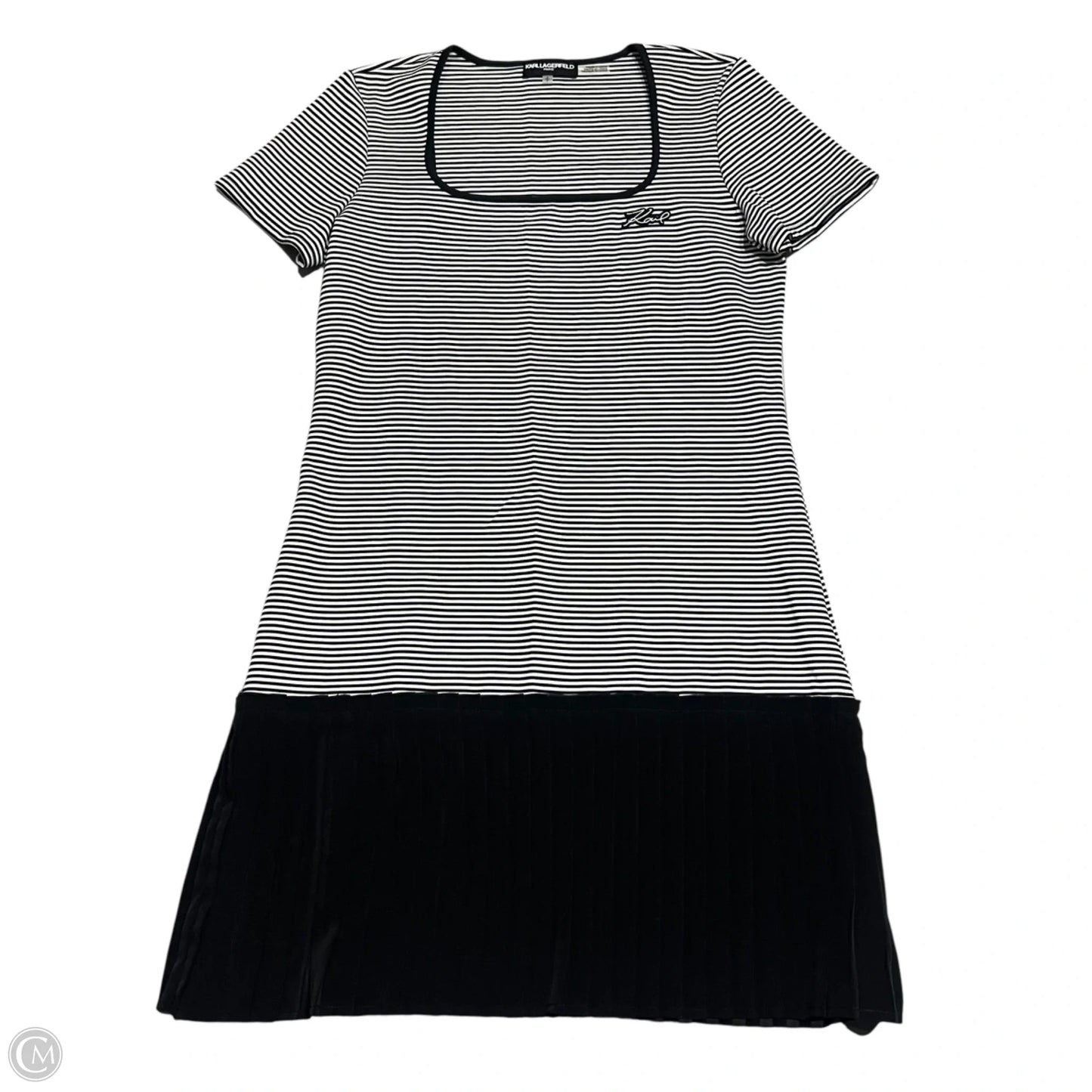 Dress Designer By Karl Lagerfeld In Black & White, Size: S