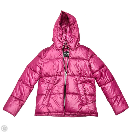 Coat Puffer & Quilted By Guess In Pink, Size: S