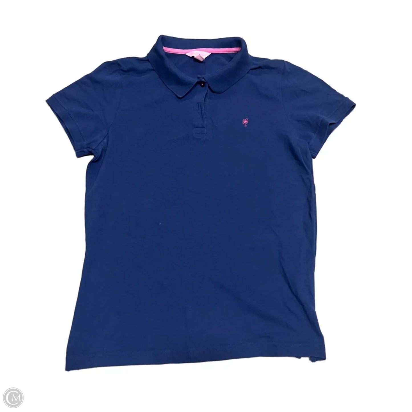 Top Short Sleeve Designer By Lilly Pulitzer In Navy, Size: Xl