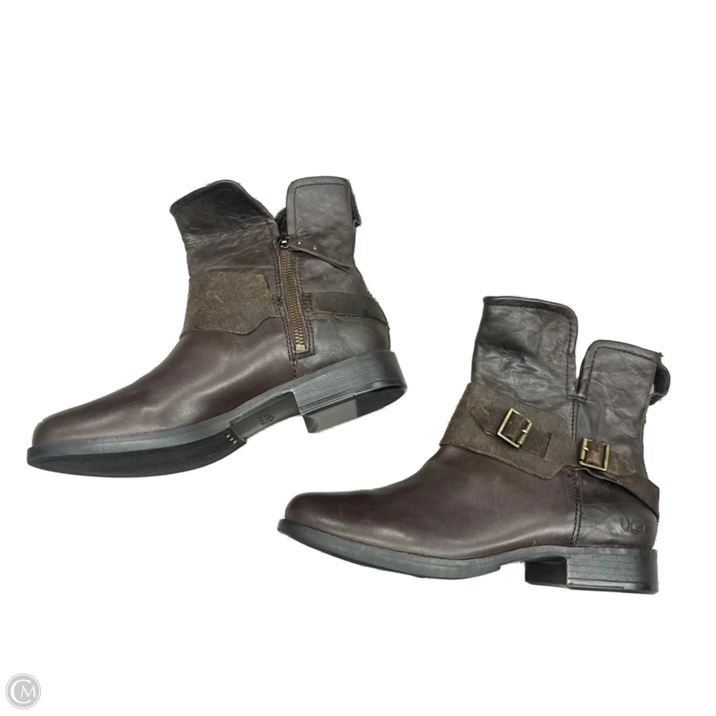 Boots Designer By Ugg In Brown, Size: 8