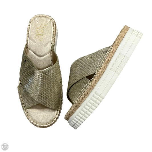 Sandals Heels Platform By Franco Sarto In Gold, Size: 8