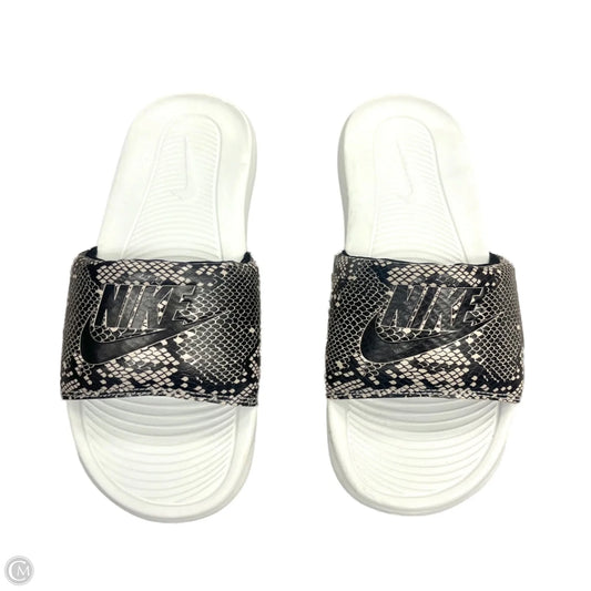 Sandals Flats By Nike In Snakeskin Print, Size: 7