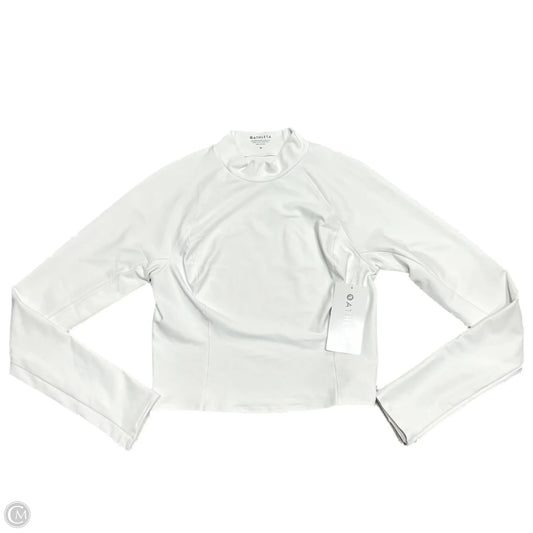 Athletic Top Long Sleeve Collar By Athleta In White, Size: M