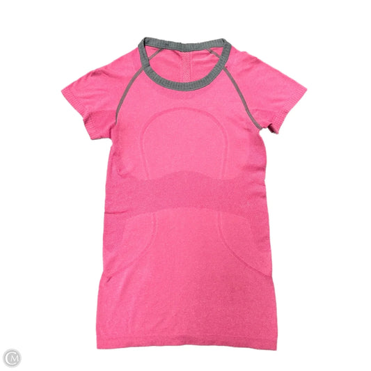 Athletic Top Short Sleeve By Lululemon In Pink, Size: S