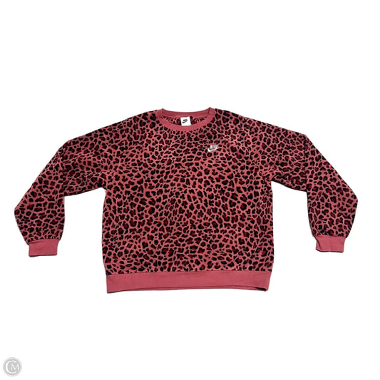 Sweatshirt Crewneck By Nike In Leopard Print, Size: M