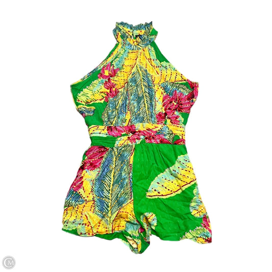 Romper By Cynthia Rowley In Green & Yellow, Size: S