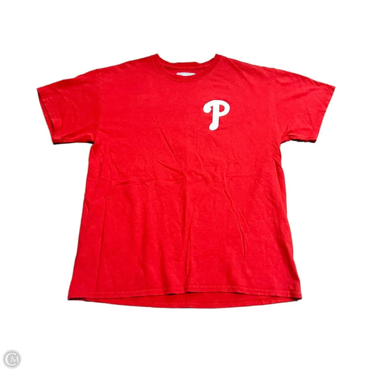 Top Short Sleeve By Majestic In Red, Size: L
