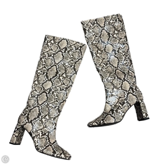 Boots Knee Heels By Zara In Snakeskin Print, Size: 8.5