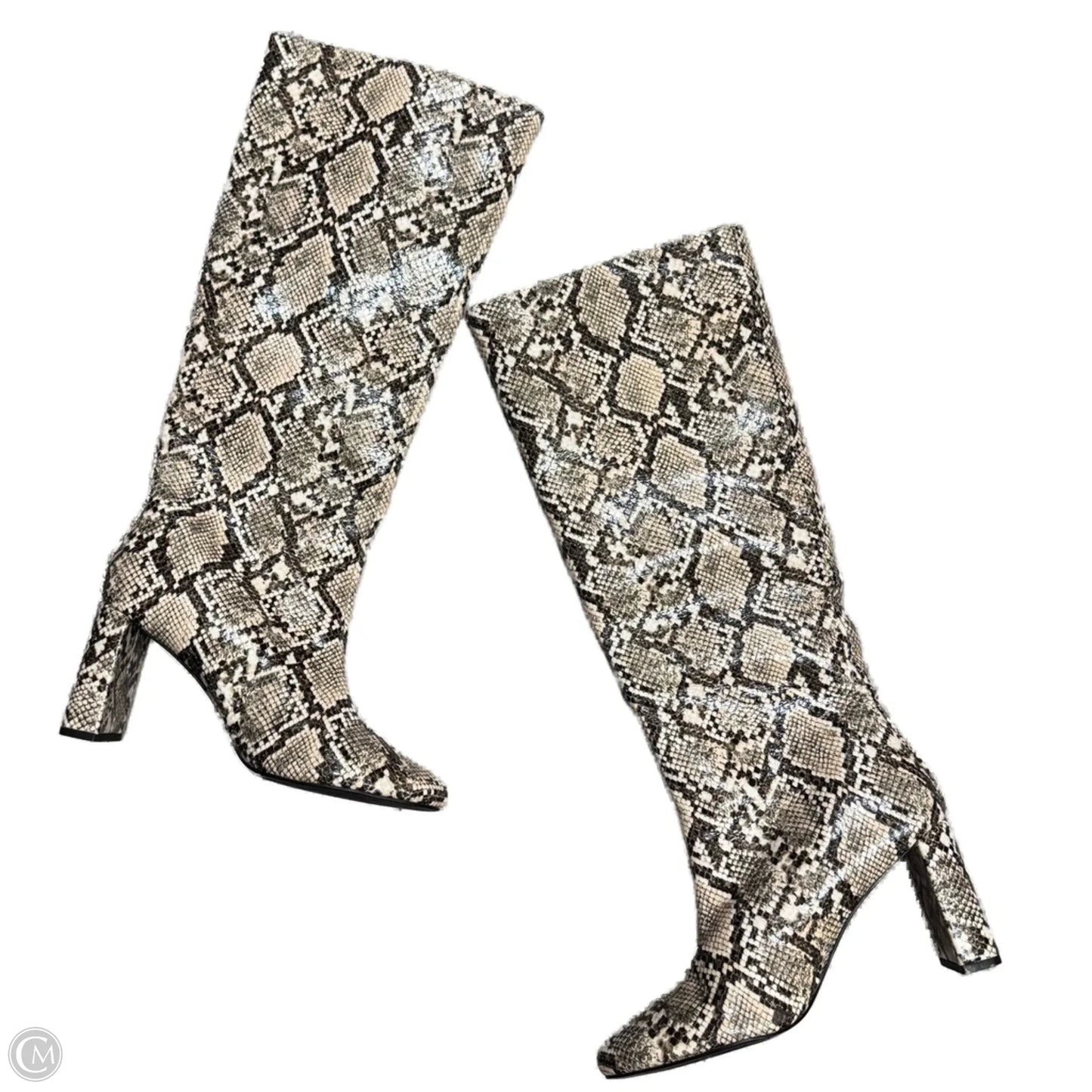 Boots Knee Heels By Zara In Snakeskin Print, Size: 8.5