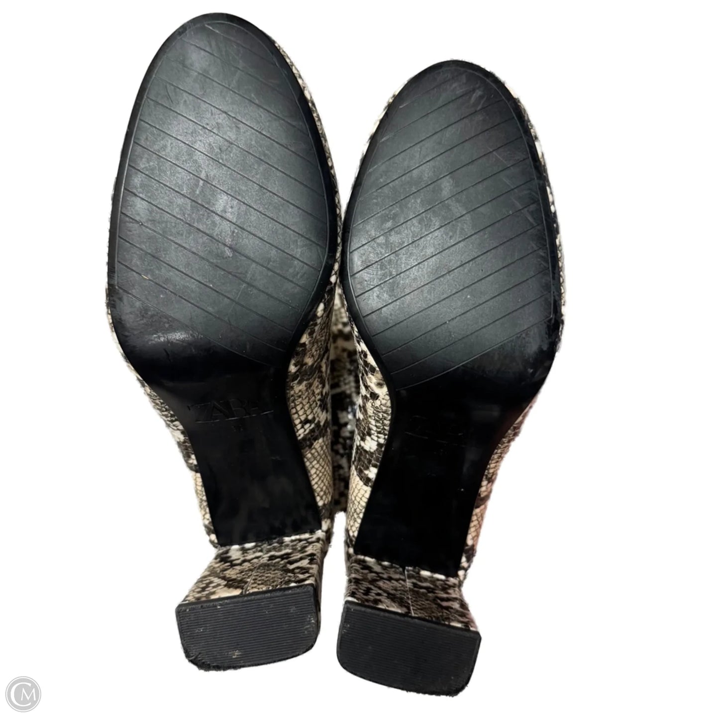 Boots Knee Heels By Zara In Snakeskin Print, Size: 8.5
