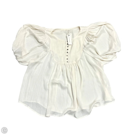 Top Short Sleeve By Anthropologie In Cream, Size: M