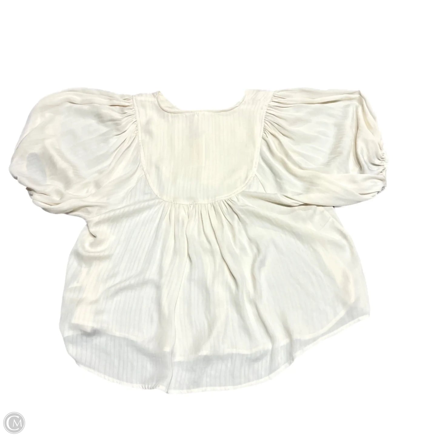 Top Short Sleeve By Anthropologie In Cream, Size: M