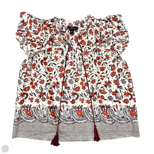 Top Short Sleeve By Aqua In Cream & Red, Size: L