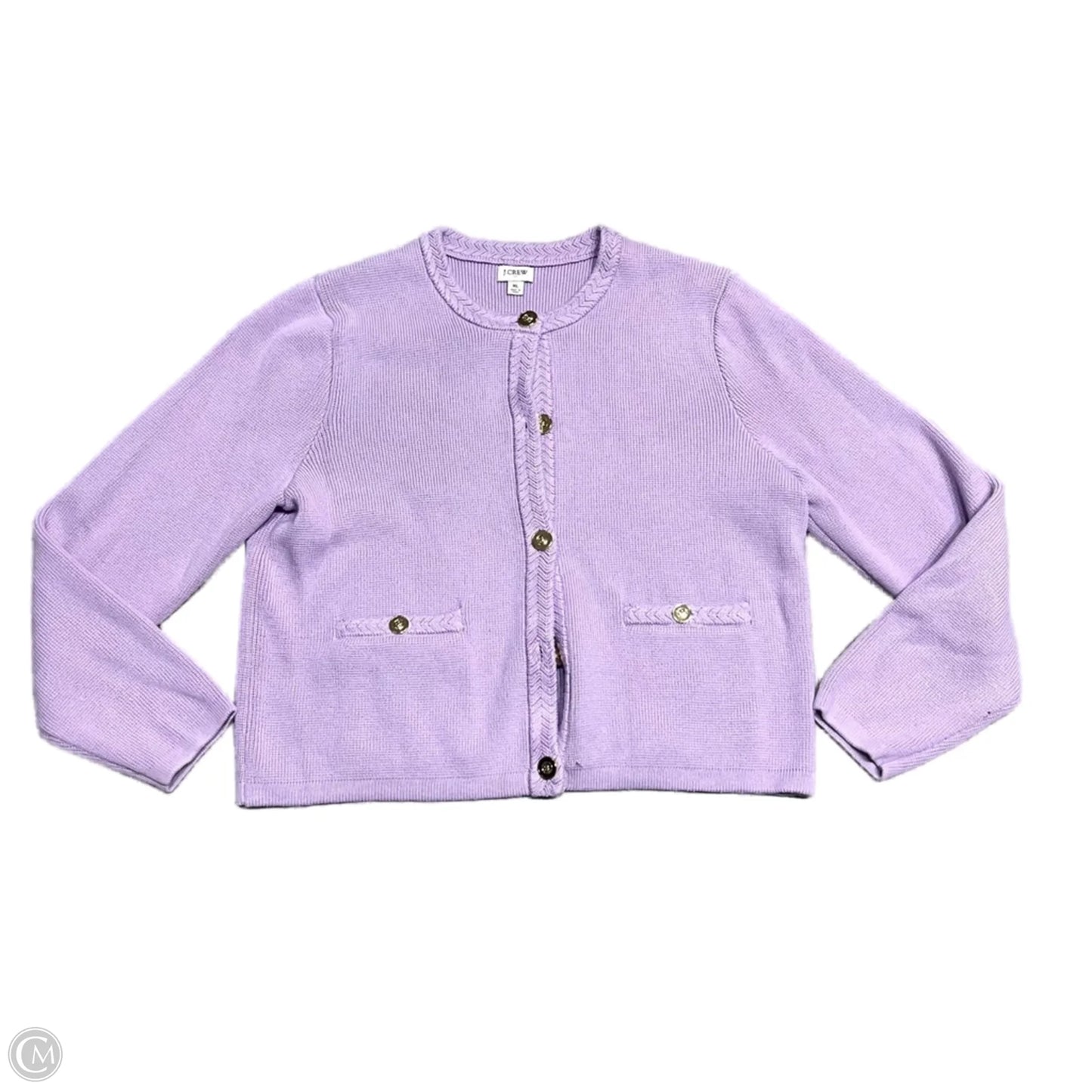 Sweater Cardigan By J. Crew In Purple, Size: Xl