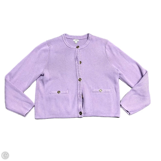 Sweater Cardigan By J. Crew In Purple, Size: Xl