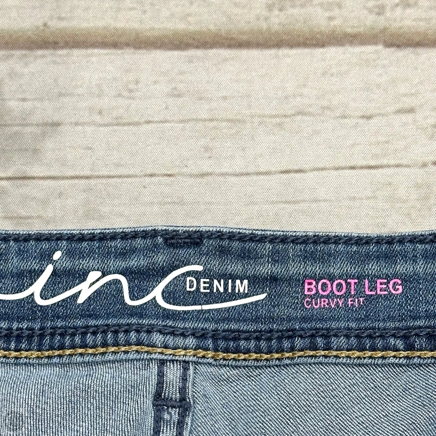 Jeans Boot Cut By Inc In Blue Denim, Size: 18