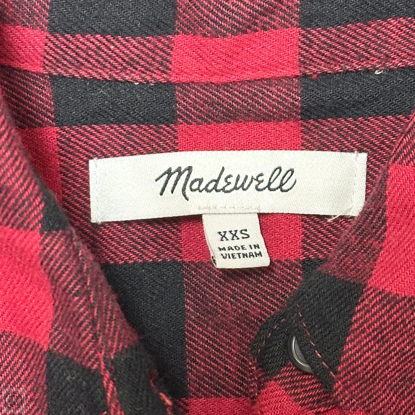 Top Short Sleeve By Madewell In Black & Red, Size: Xxs