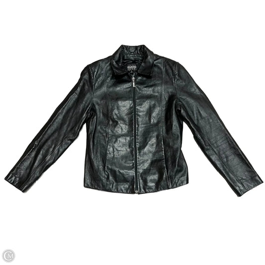 Jacket Moto Leather By Wilsons Leather In Black, Size: M