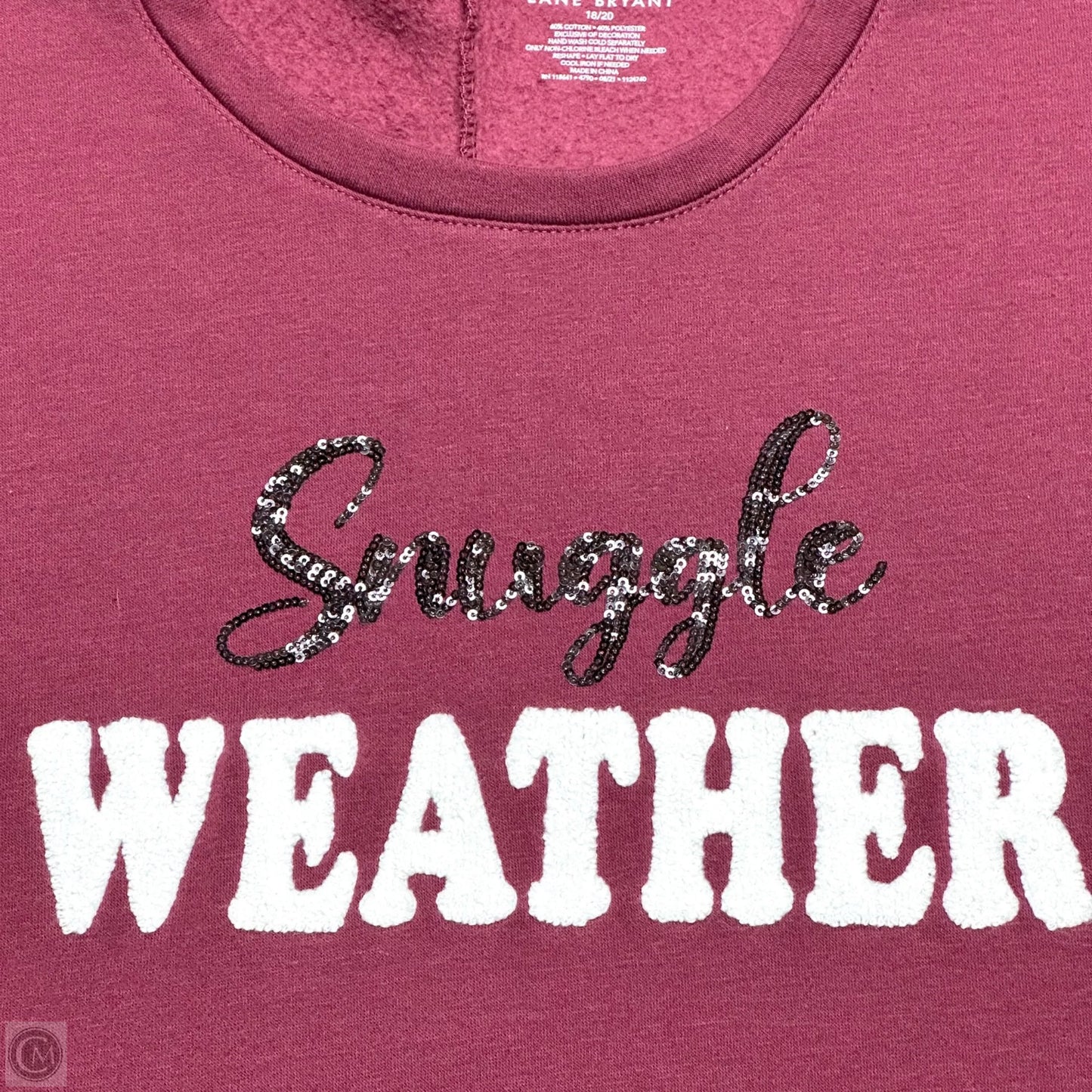 Sweatshirt Crewneck By Lane Bryant In Red, Size: 1x