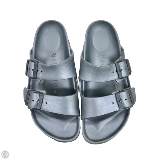 Sandals Flats By Birkenstock In Grey, Size: 5
