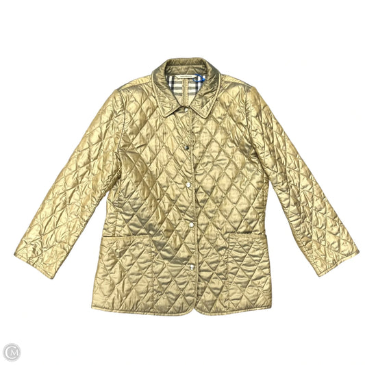 Coat Luxury Designer By Burberry In Beige, Size: M