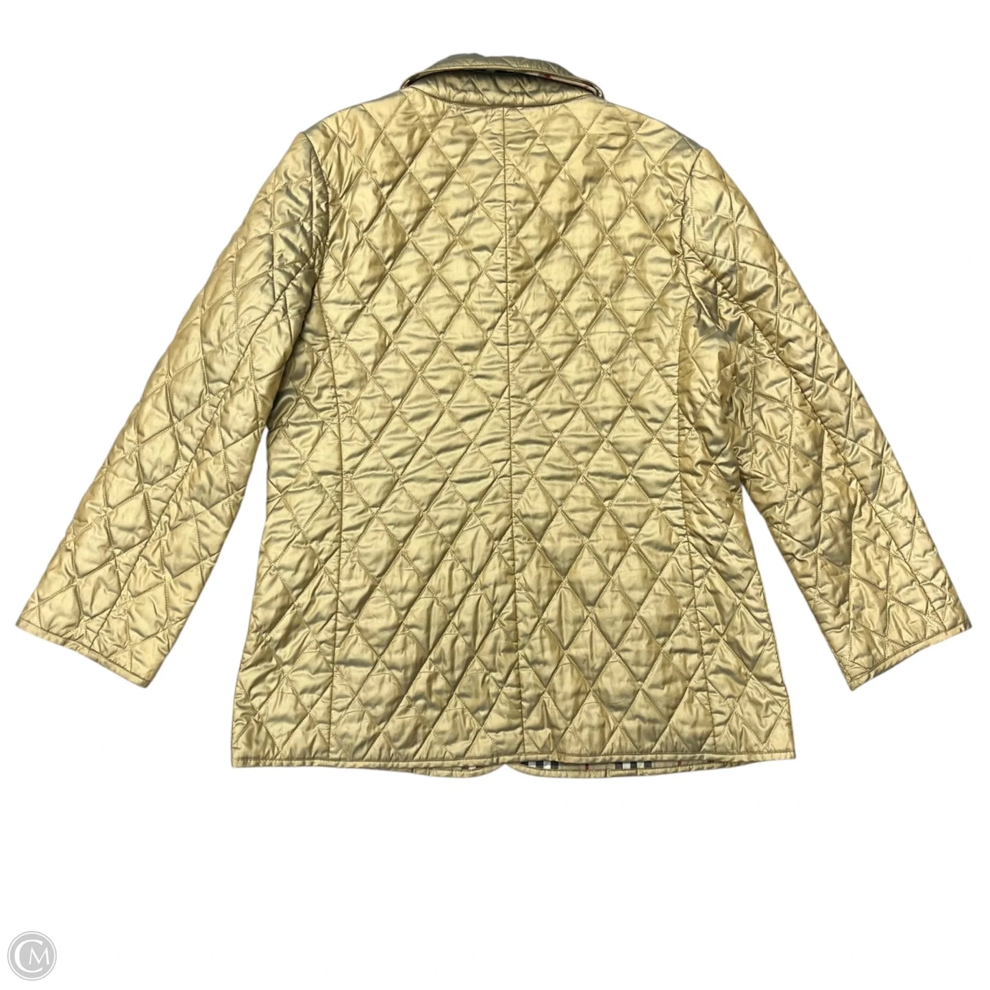 Coat Luxury Designer By Burberry In Beige, Size: M