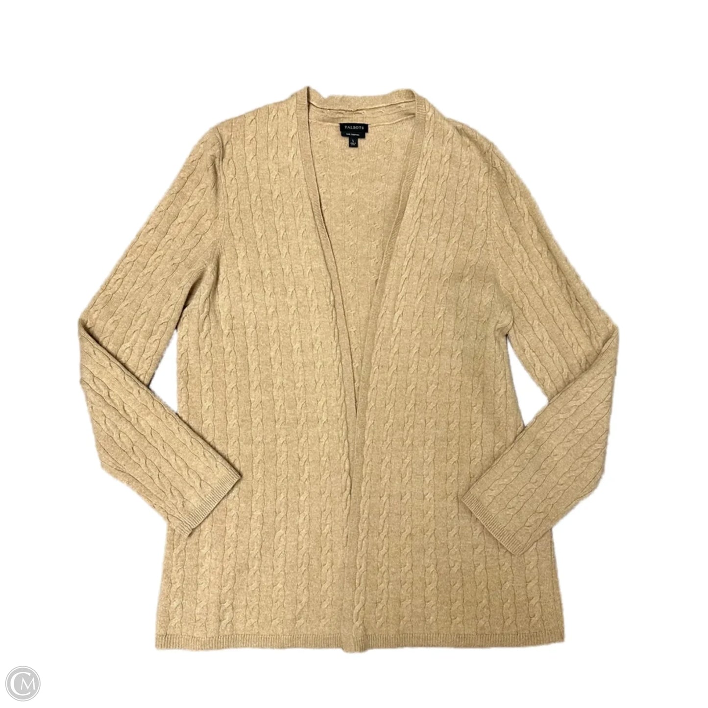 Sweater Cardigan Cashmere By Talbots In Tan, Size: L