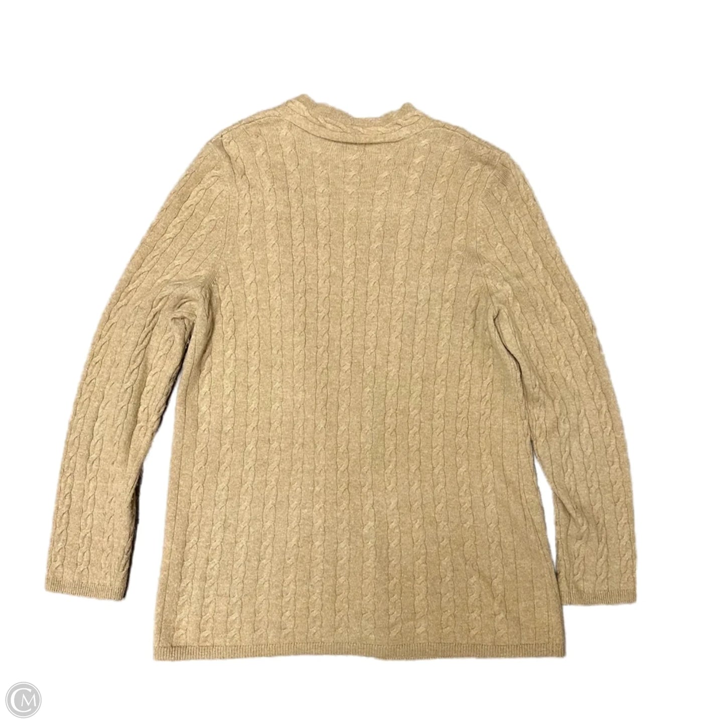 Sweater Cardigan Cashmere By Talbots In Tan, Size: L