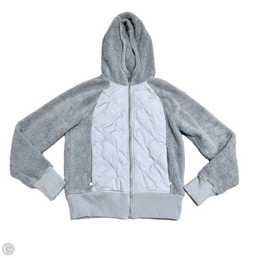 Jacket Faux Fur & Sherpa By Athleta In Blue, Size: M