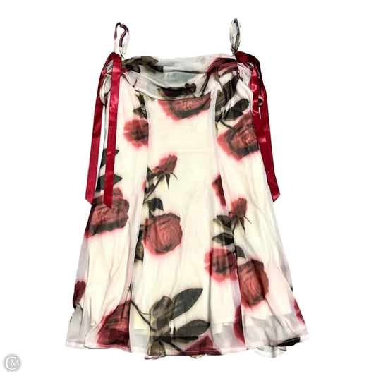 Dress Casual Short By Kimichi Blue In Cream & Red, Size: L