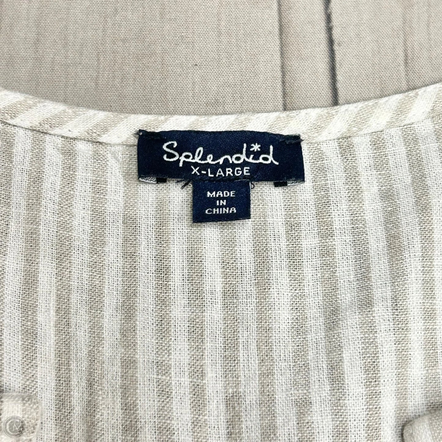 Top Sleeveless By Splendid In Grey & White, Size: Xl
