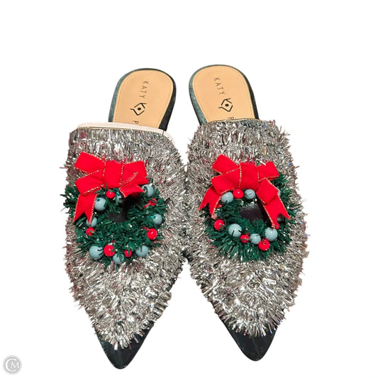 Shoes Flats By Katy Perry In Green & Silver, Size: 10